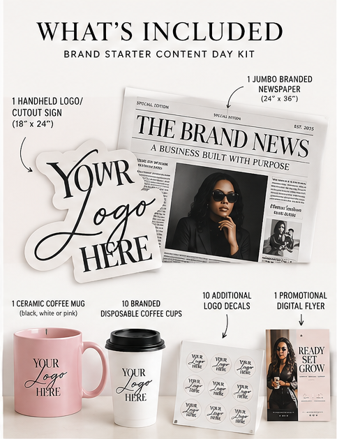 Brand Starter Content Day Kit | Custom Branded Props for Photoshoots & Reels
