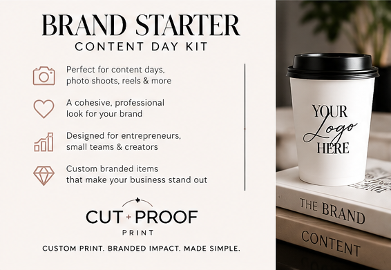 Brand Starter Content Day Kit | Custom Branded Props for Photoshoots & Reels