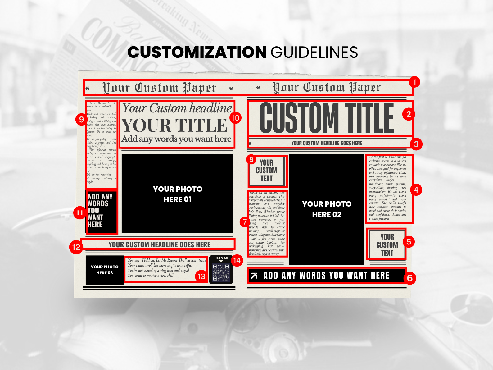 Custom Newspaper Style Print