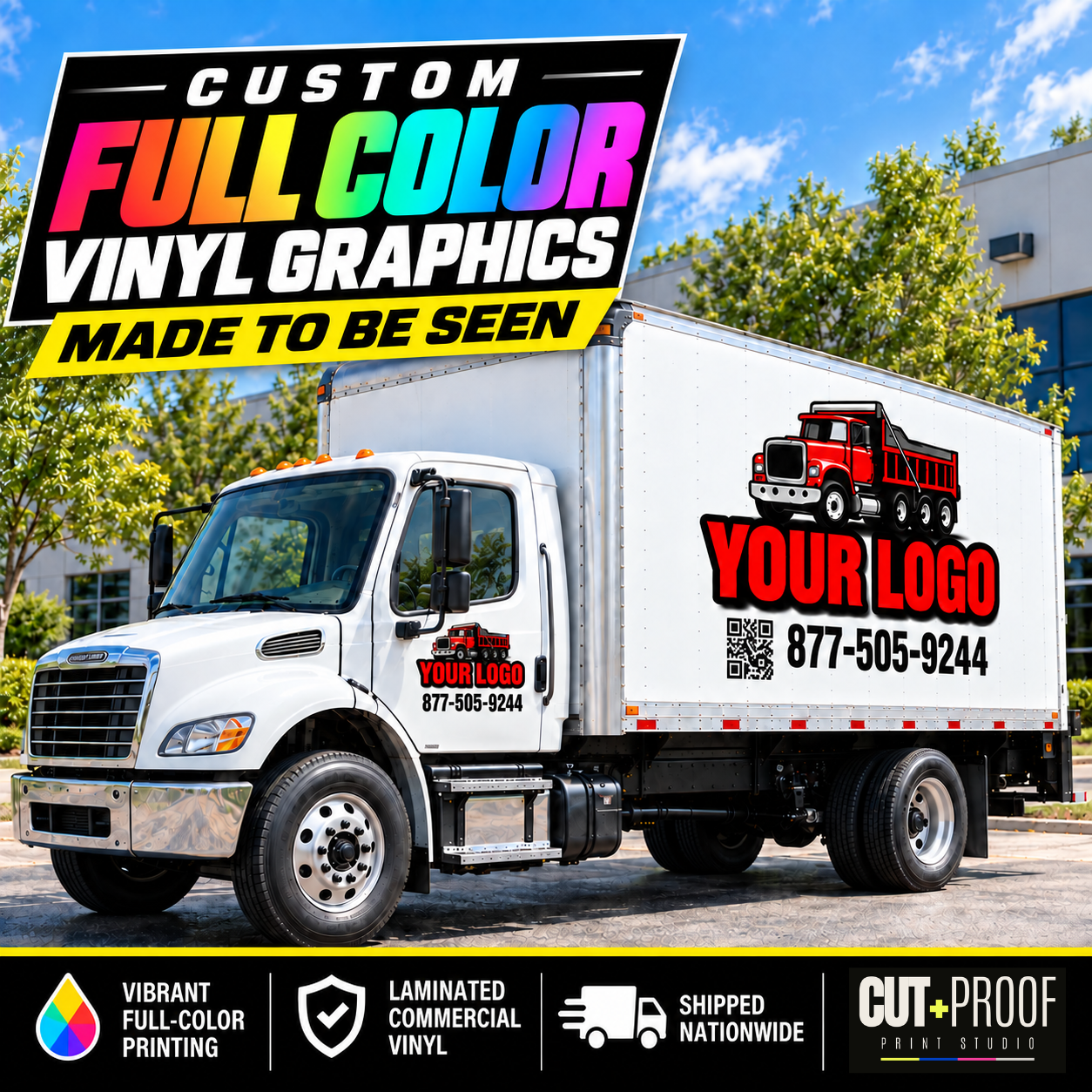 Custom Box Truck Decal Package | Full-Color Commercial Vehicle Graphics