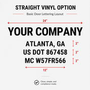 Custom DOT Truck Door Decal Set – Straight Vinyl Lettering