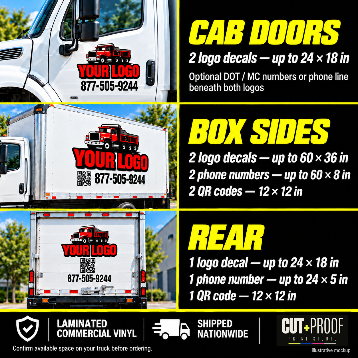 Custom Box Truck Decal Package | Full-Color Commercial Vehicle Graphics