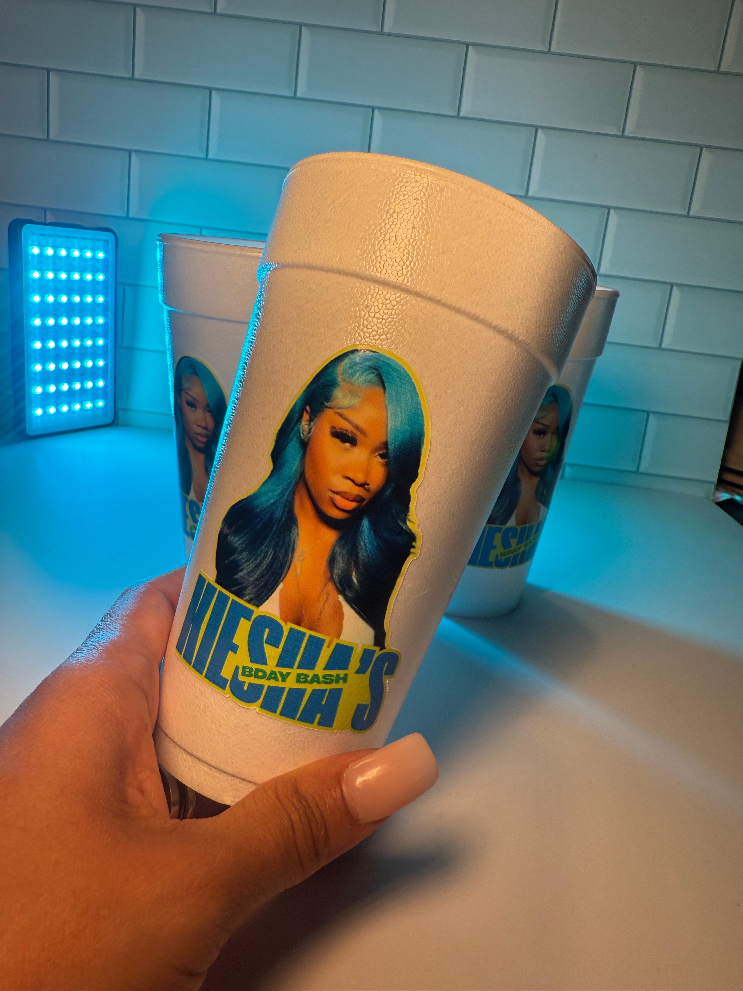 20oz Styrofoam Party Cup Decals