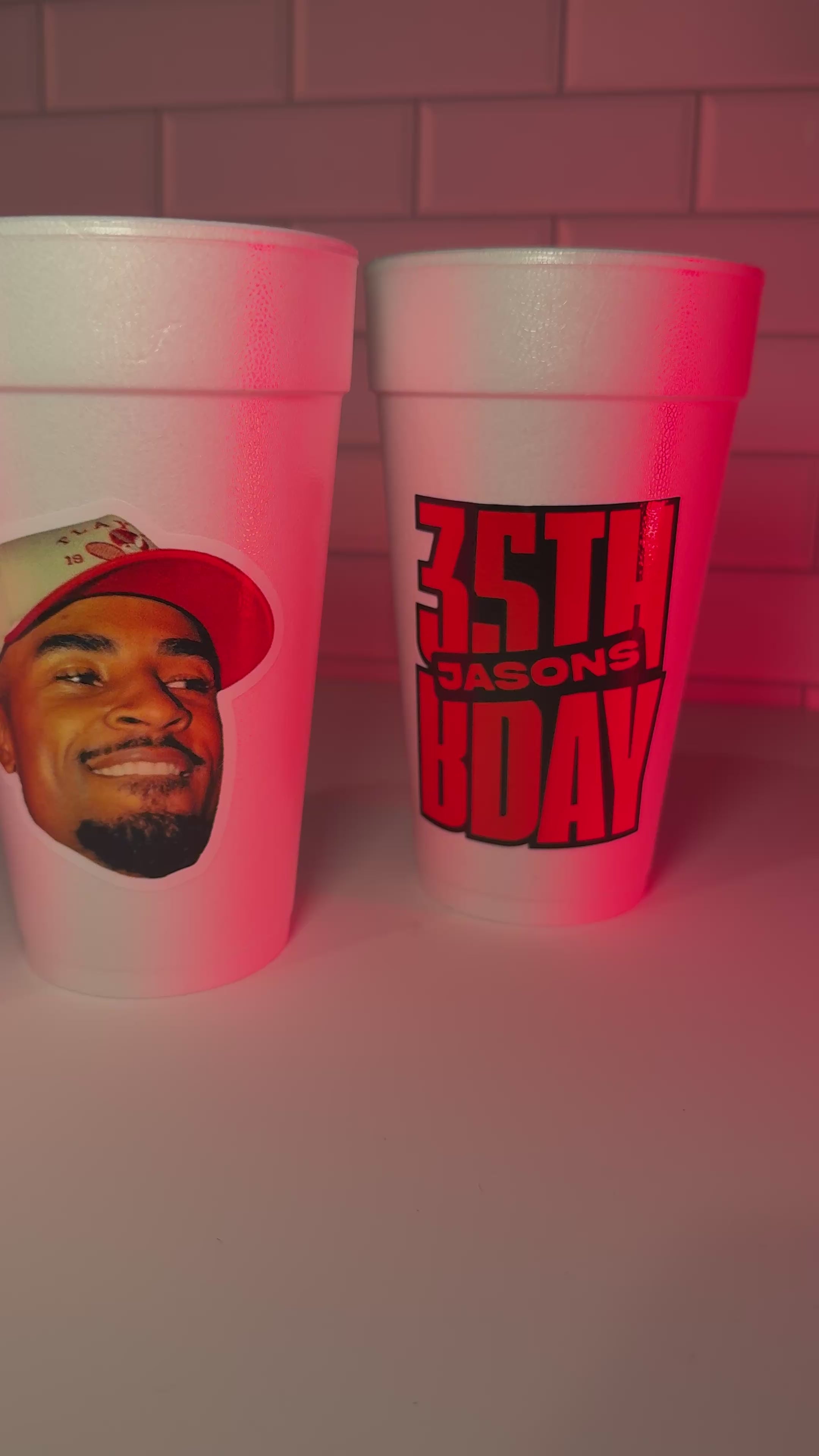 20oz Styrofoam Party Cup Decals